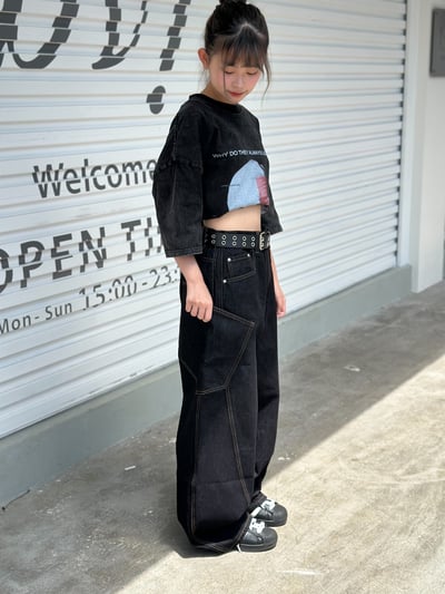 【爆款警告!!!】黑曜丹寧大口袋彎刀褲11