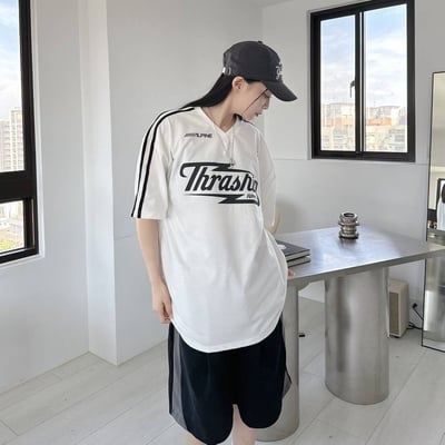 【現貨】Thrashin肩袖撞色賽車風短T8