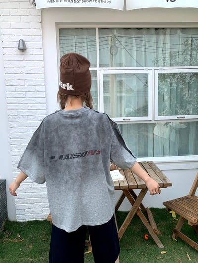 【質感短T單品】美式髒髒做舊拼接重磅短T6