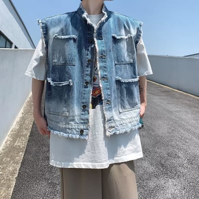 【現貨】水洗工裝牛仔背心9