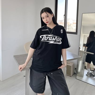 【現貨】Thrashin肩袖撞色賽車風短T4