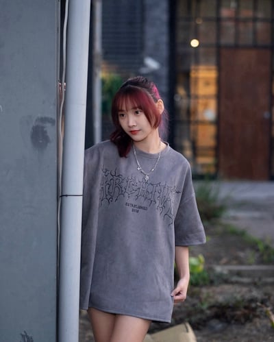 【現貨】ESTABLISHED 2018荊棘簍空字體麂皮短T3