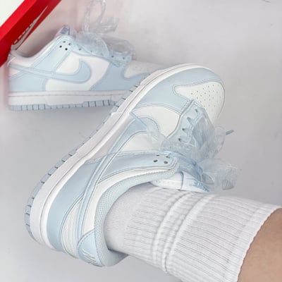 【國外限定!現貨】NIKE W DUNK LOW 寶寶藍 絲綢緞帶 冰川藍｜IB7311-1003