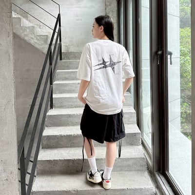 【現貨】噪點雙星光芒印花短T7