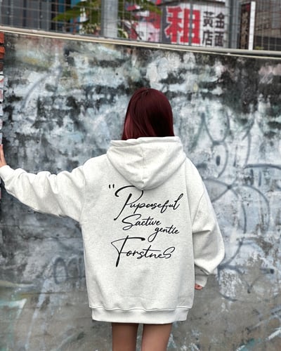 【現貨速發 簡約風必愛款】草寫筆跡牛奶絨帽T3