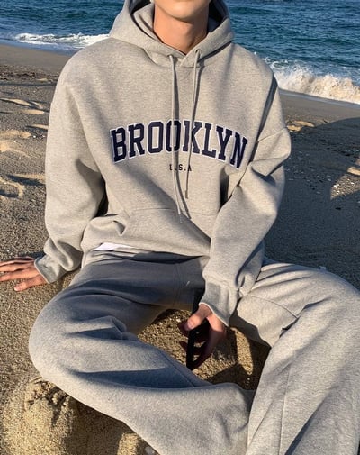 【現貨】BROOKLYN刺繡刷毛帽T8