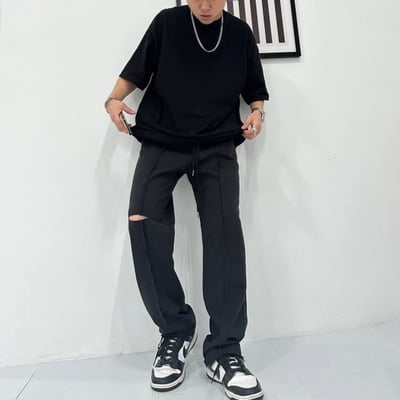 【現貨】剪裁刀割棉長褲3