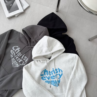 【廠商斷貨最後機會】Cherish every moment愛心英字印花帽T10