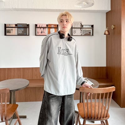 【現貨】LOS Angeles撞色滾線束口風衣4