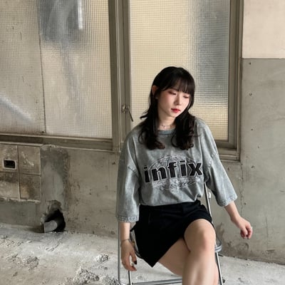【現貨】INFIX貼布電繡水洗短T4