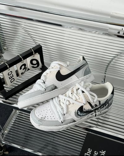 【訂製款】Nike Court Vision 灰痕塗鴉3