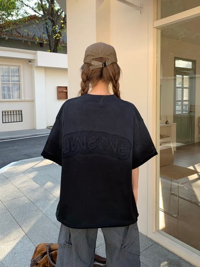 【層次單品】美式洗水貼布繡重磅短T3