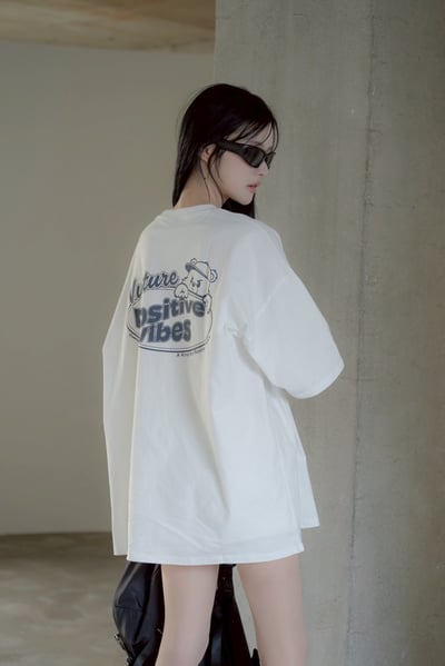 【現貨】Positive潮流帽子熊印花短T3