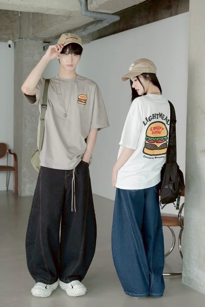 【SORONA® 涼感現貨】LIGHTMEALS漢堡印花短T3