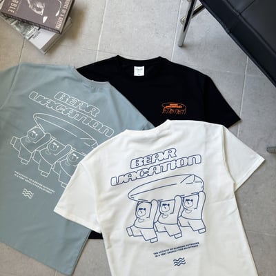 【現貨】BEAR VACATION鏤空字體小熊短T12