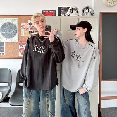 【現貨】LOS Angeles撞色滾線束口風衣1