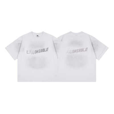 【前後不同色!!!帥酷單品】美式手袖拼接做舊重磅短T11