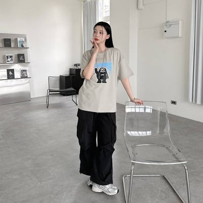 【超Q萌怪現貨】SAME泡泡字小怪獸短T5