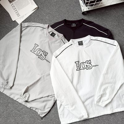 【現貨】LOS Angeles撞色滾線束口風衣8