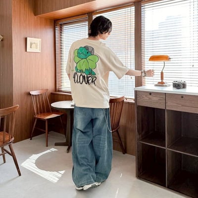 【現貨】CLOVER幸運草恐龍印花短T5