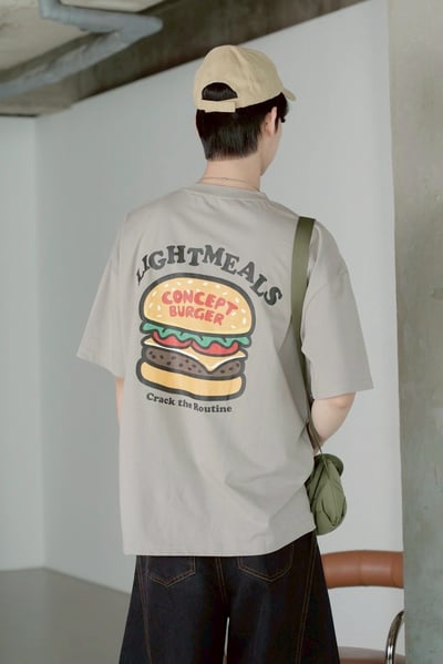 【SORONA® 涼感現貨】LIGHTMEALS漢堡印花短T10