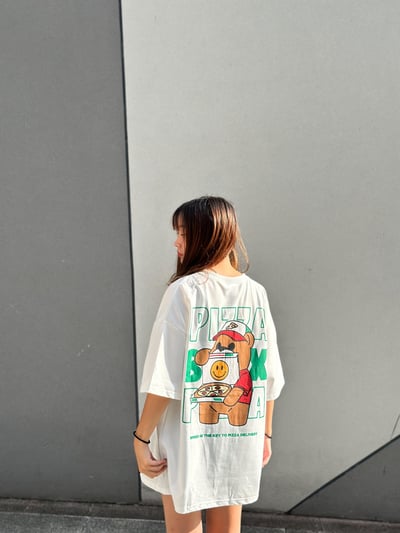 【現貨】PIZZA小熊外送員印花短T11