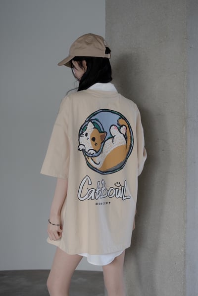 【現貨】CAT BOWL貓咪水缸印花短T8