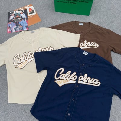 【現貨】California毛巾繡開襟球衣罩衫10