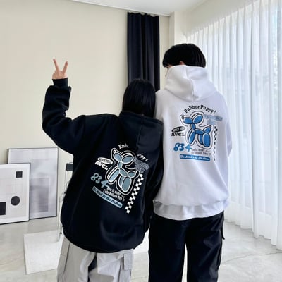 【現貨】賽車氣球狗狗刷毛帽T1