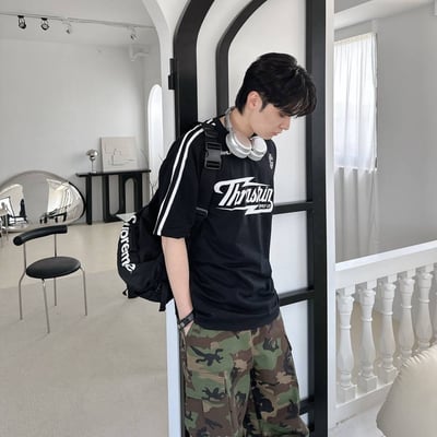 【現貨】Thrashin肩袖撞色賽車風短T11