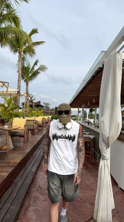 【現貨】模糊晃動英文圖樣寬鬆背心3