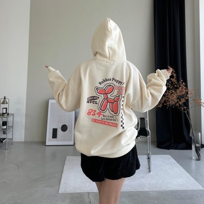 【現貨】賽車氣球狗狗刷毛帽T2