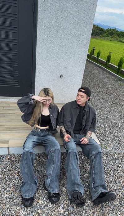 【一件兩穿CP值爆高】重工藝可拆式寬版牛仔落地褲10