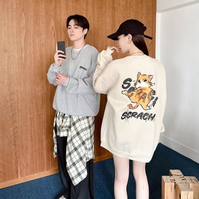 【現貨】SCRACH插畫感貓咪大學T2