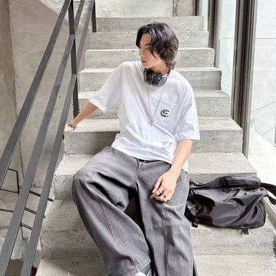 【現貨】哥德字刺繡口袋短T10