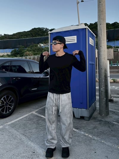 【好穿好看兼具神款】金屬小標刷舊棉褲2