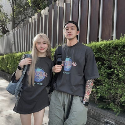 【現貨】個性街頭重磅英文短T質感水洗地球寬版短T3