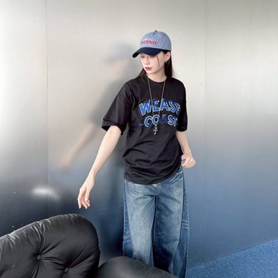 【SORONA® 涼感現貨】WEAST COAST接縫線造型貼布短T4