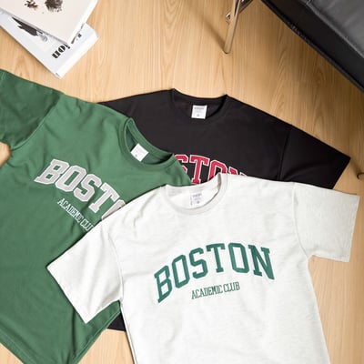 【熱銷款回歸現貨】BOSTON刺繡短T11