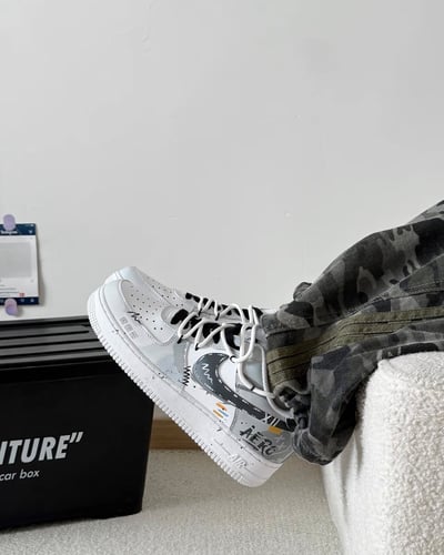 【訂製款】Nike Air Force 1 灰白塗鴉日記3