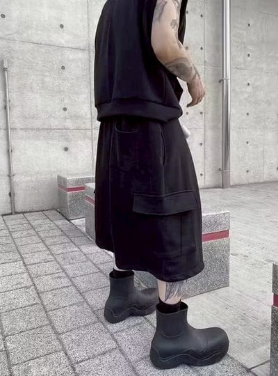 【現貨】束繩口袋造型棉短褲3