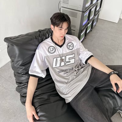 【現貨】拼接撞色棒球球衣短T7