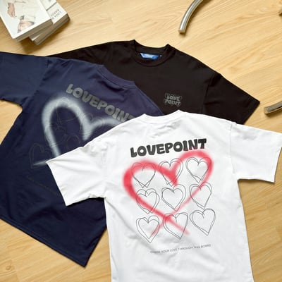 【SORONA® 涼感現貨】LOVEPOINT 愛心噴漆印花短T10