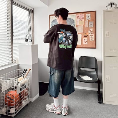 【現貨】Why not 和平標炸彈印花短T7