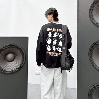 【現貨】Ghost Village幽靈貼圖印花大學T7