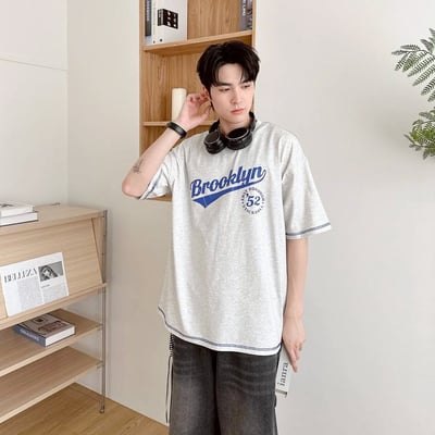 【SORONA® 涼感現貨】Brooklyn 52反車線造型印花短T4