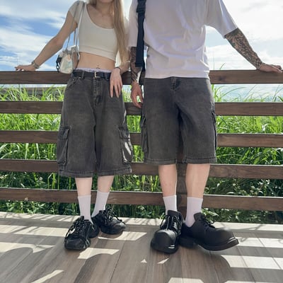 【一件兩穿CP值爆高】重工藝可拆式寬版牛仔落地褲1