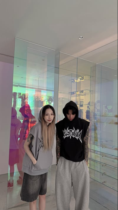 【潮流必拿現貨】街頭Y2K個性連帽短寬背心3