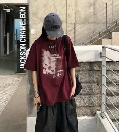 【現貨】幻影模糊字母印花短T1