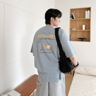 【現貨】地球與貓咪日文短T3